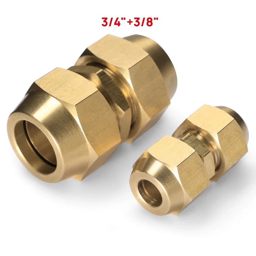 HVAC Flare Coupler Connectors for Traditional Refrigerant Line Sets | 1/4 x 3/8, 1/4 x 1/2, 1/4 x 5/8, 3/4 x 3/8 Brass Line Set Unions for Mini Split & Residential HVAC Systems - Image 5