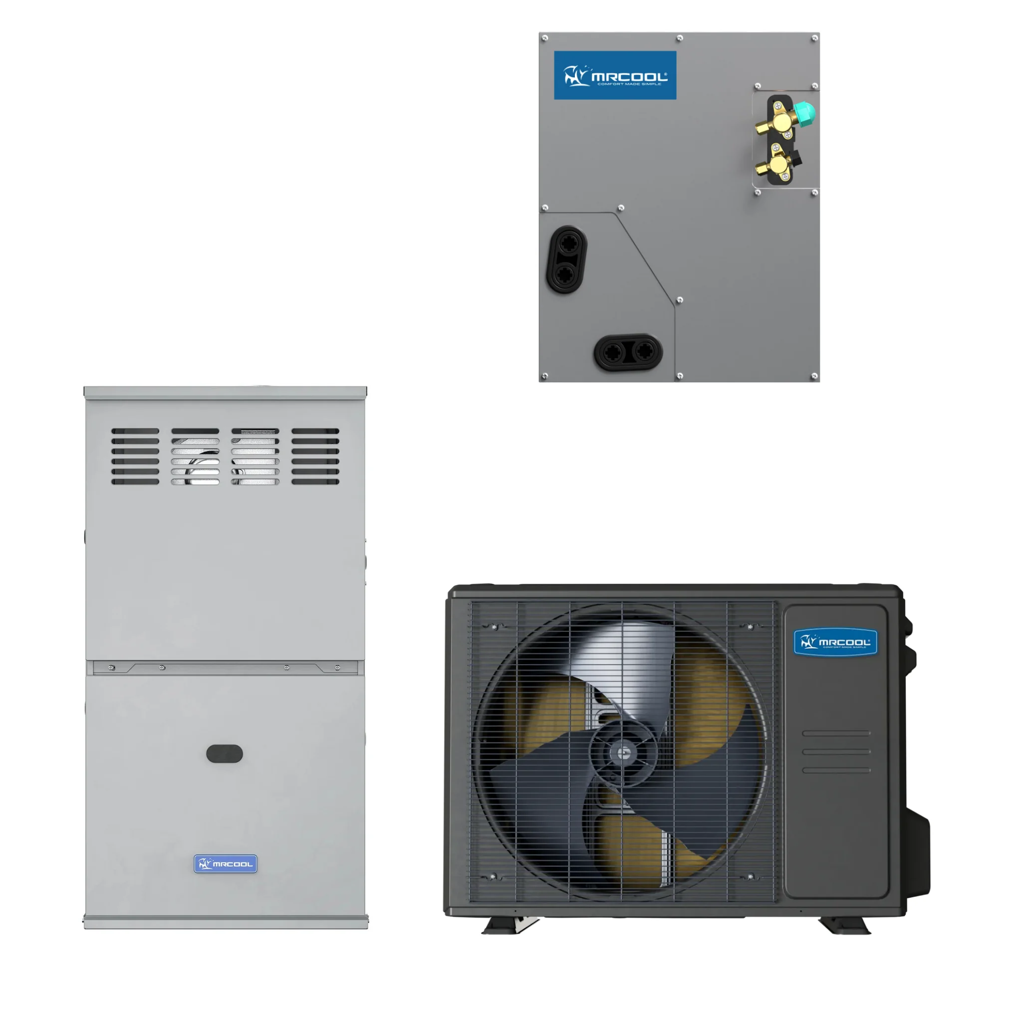 3 Ton Heat Pump & 60K BTU 80% AFUE Gas Furnace System โ Dual Fuel โ Multi-Position โ Universal + VersaPro Series