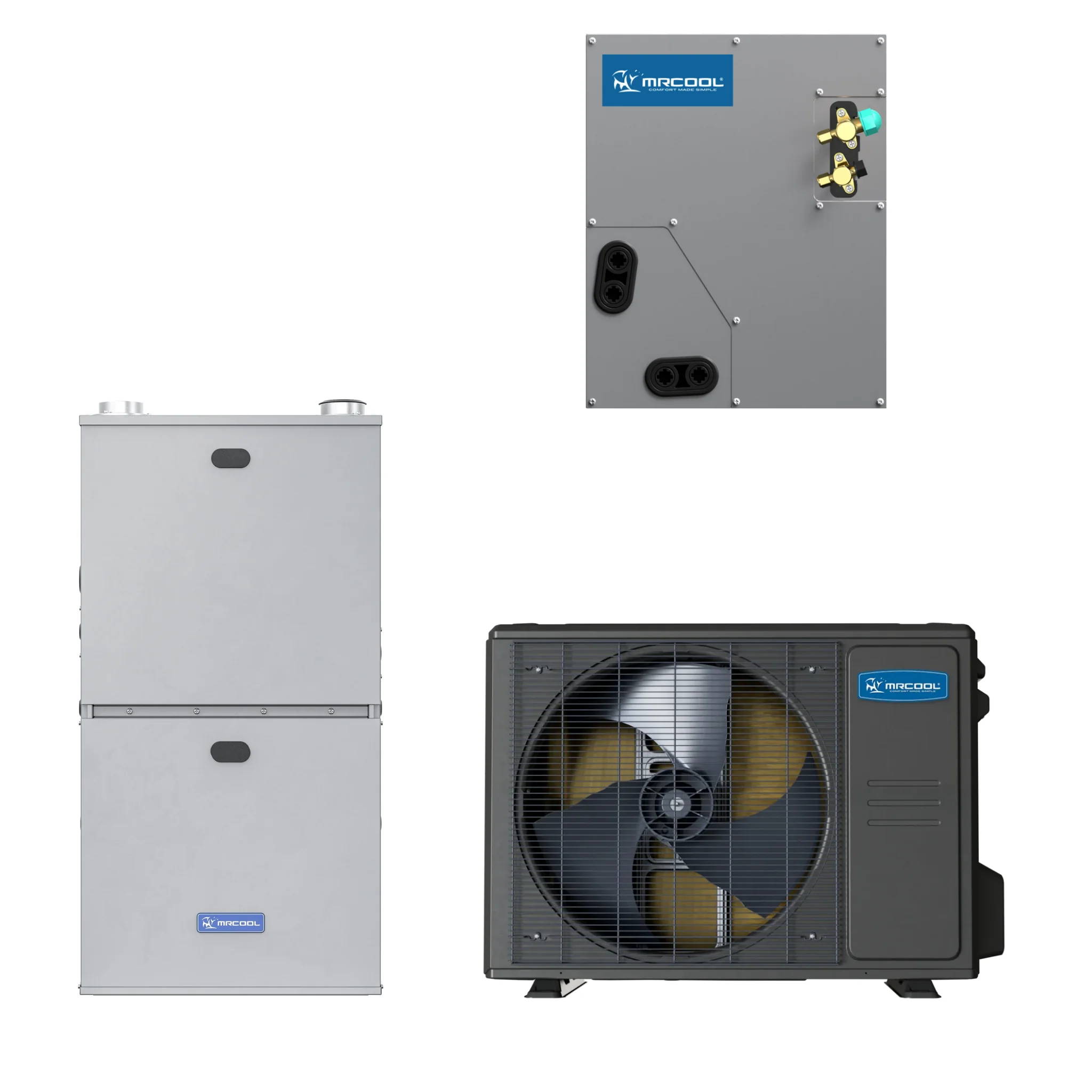3 Ton Heat Pump & 60K BTU 96% AFUE Gas Furnace System โ Dual Fuel โ Universal Series โ Upflow/Horizontal
