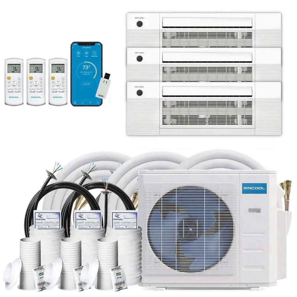MRCOOL DIY 4th Gen 3-Zone 36,000 BTU 22 SEER (9K + 12K + 12K) Ductless Mini Split AC and Heat Pump with Ceiling Cassettes - 230V