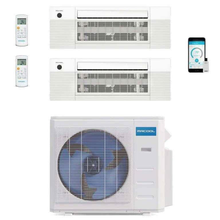 MRCOOL DIY Mini Split - 27,000 BTU 2 Zone Ceiling Cassette Ductless Air Conditioner and Heat Pump, DIY-BC-227HP0918
